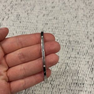 Fossil Silver Rhinestone Thin Bangle Bracelet